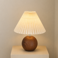 Walnut Pleated Lamp