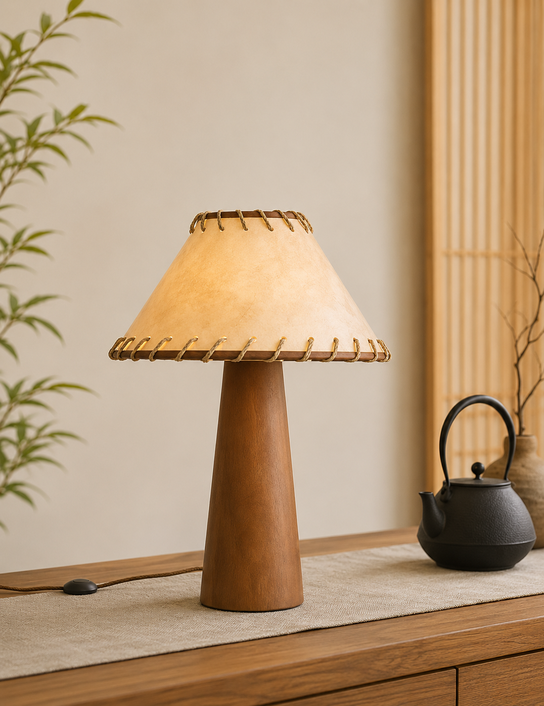 Retro Solid Wood Lamp