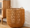 Faux Rattan Laundry Basket