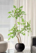 Faux Nandina Bamboo 3 Stems with Pot