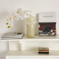 Jade Cross Glass Vase + 9-Head Orchid Set