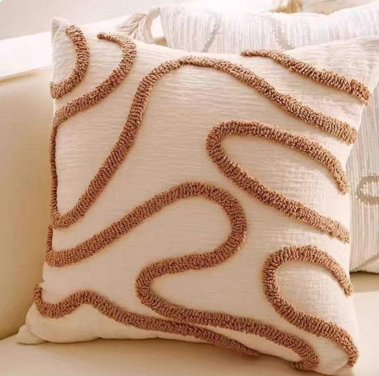 Loop-woven Water-wave Pattern Square Pillow