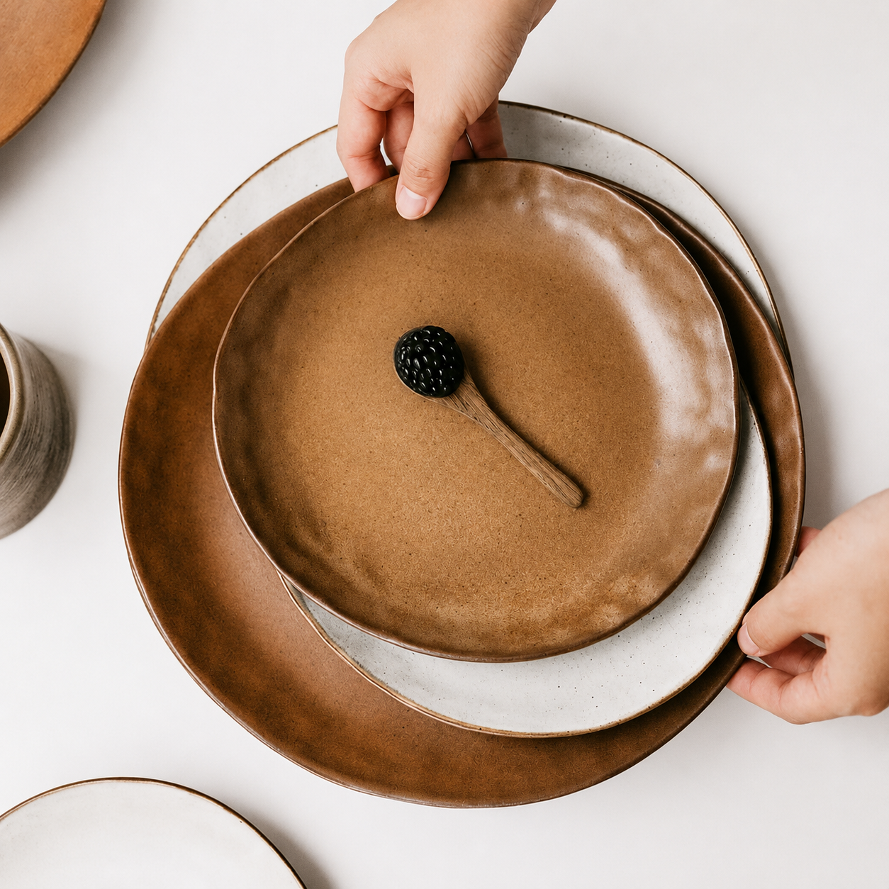 Lotus-Edge Matte Sand-Texture Plate