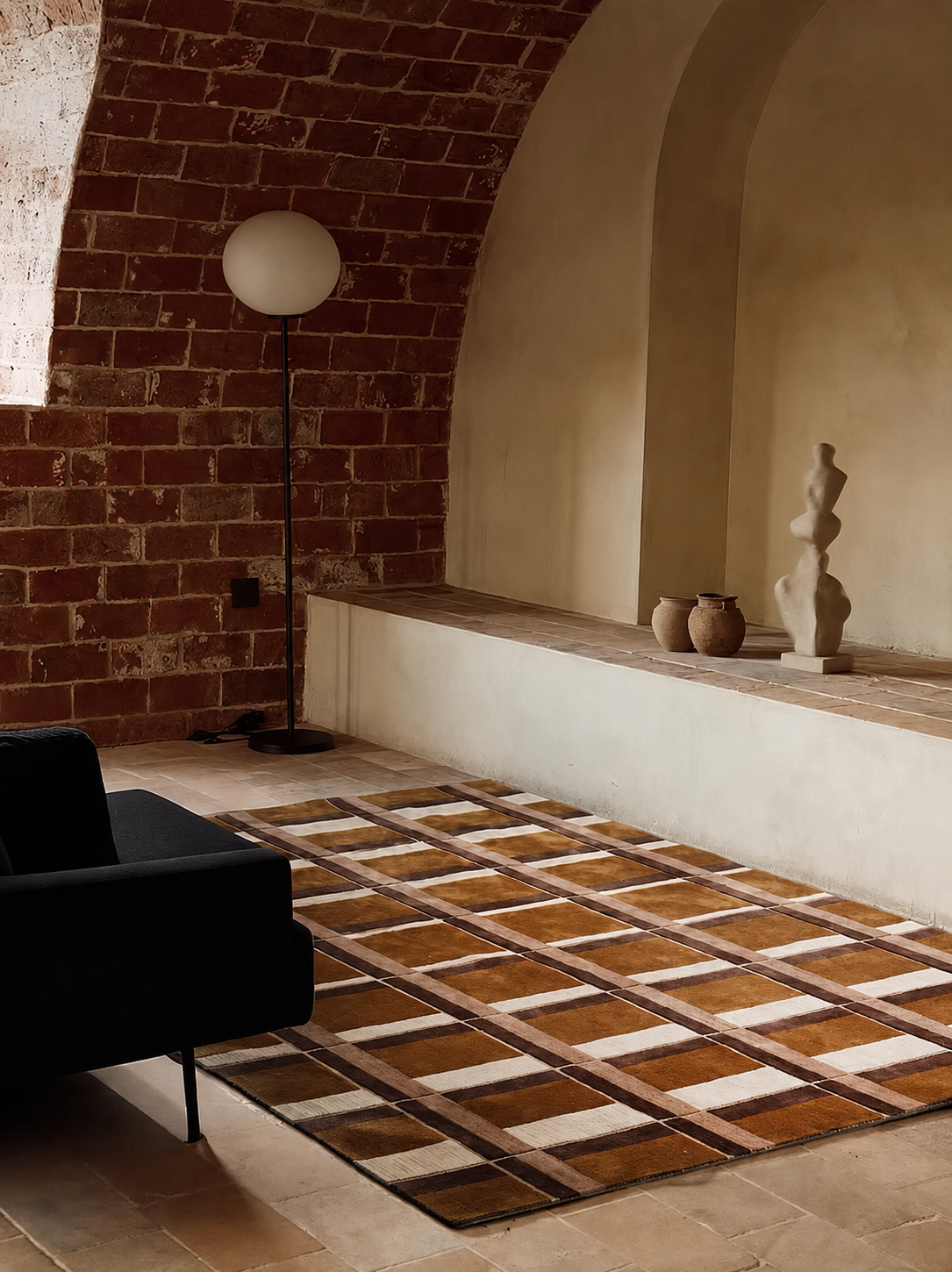 Bauhaus Grid Line Aesthetics Rug