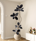 Faux Black Rubber Tree Tall 4 Heads with Pot