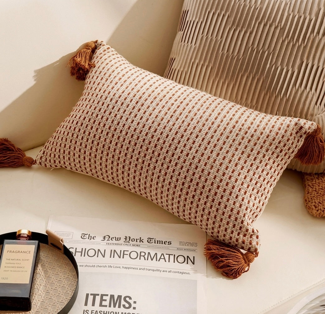 Minimalist Fine Stripe Long Rectangular Pillow
